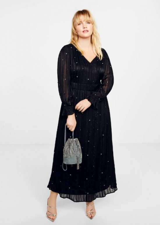 czarna sukienka na wesele plus size - Mango