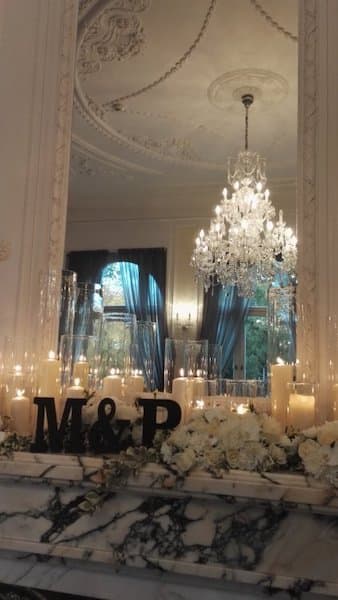 dekoracje sali weselnej glamour lustro